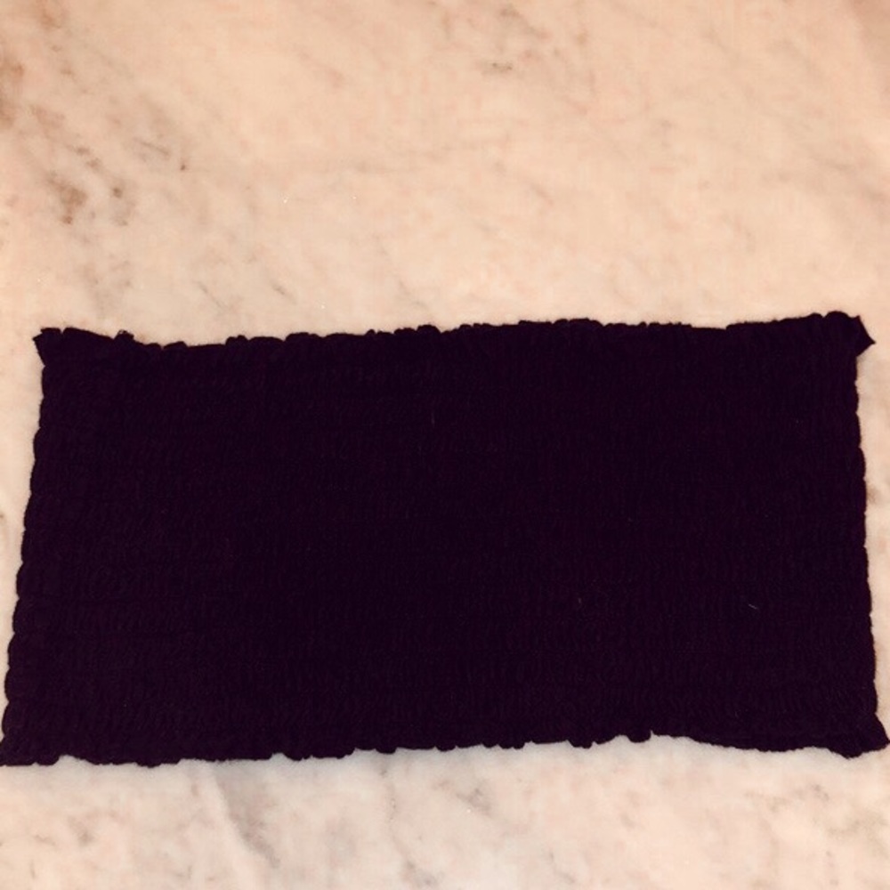 Brandy Melville Black Bandeau Ripped Top NWOT